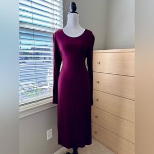 Forever 21 Deep Burgundy Long Sleeve Dress